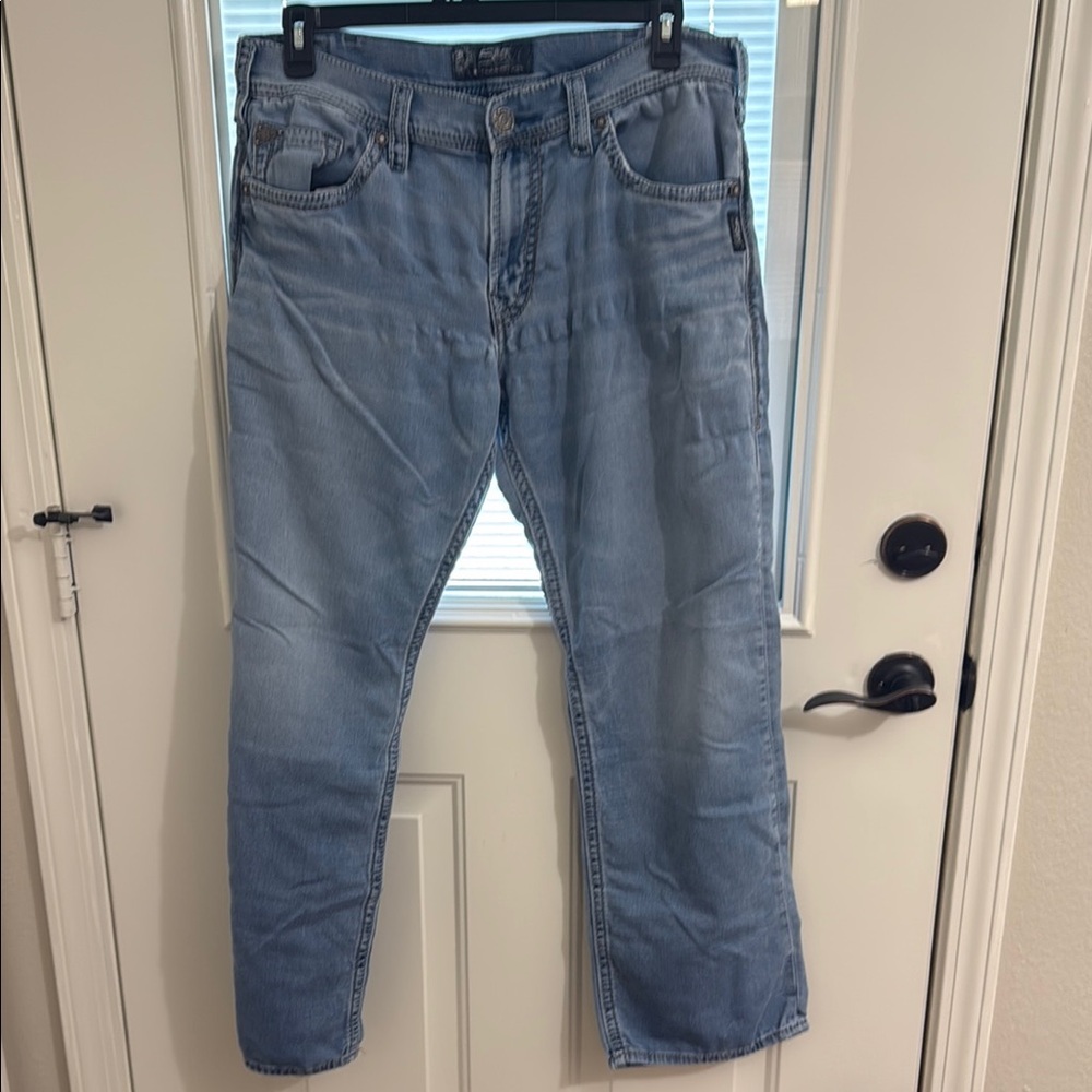 Mens Silver Zac Jeans Size 36x32